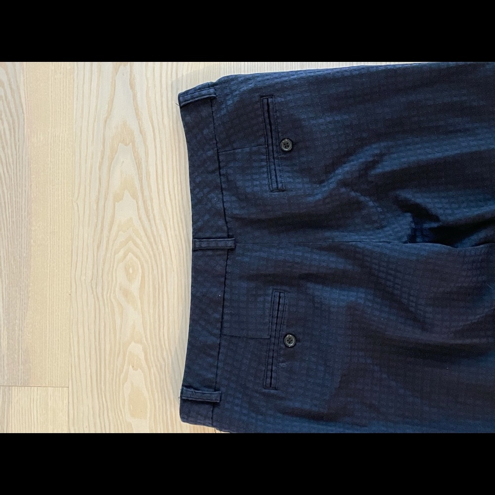 J Brand Blue/Black Sz 4 Textured Pant GUC Washable - Picture 4 of 11